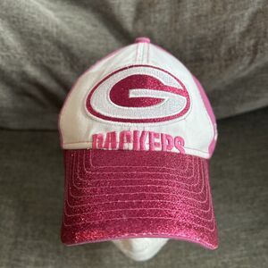 Green Bay Packers Embroidered Logo Snapback Hat Pink Girls NFL Ball Cap